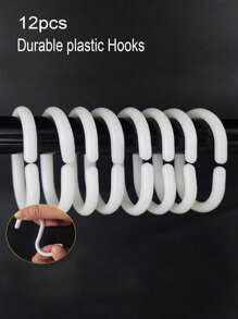 1 件绿雪矮人印花浴帘，轻巧优雅的图案浴帘，配有塑料挂钩，防水，浴室装饰套装，面料，颜色和优雅的浴室浴帘，浴室配件，家居装饰。 - MQ875 - 查看 9