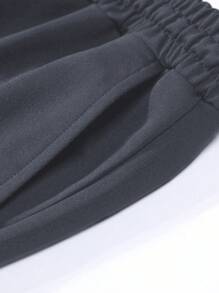 2pcs Men Cargo Jogger Pants, Solid Color Casual Regular Fit Drawstring Waist With Multiple Pockets Outdoor Camping Travel Trousers, Spring & Autumn