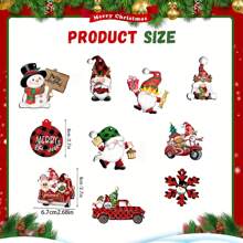 30 件圣诞小矮人木质挂饰、木制汽车卡车装饰、乡村小矮人挂饰、圣诞树装饰节日派对工艺品 - 彩色 - 查看 2