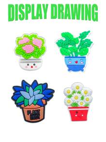 10 PCS Leaf Succulent Series, Potted Plant, Cactus, Flower, Succulent DIY Shoe Decoration Charms For Clogs Bubble Slides Sandals, PVC Shoe Decorations, Beach Bag Accessories, Gift Idea For Birthday Christmas Valentine's Day Halloween, Party Favors