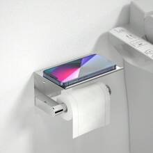 Toilet Creative Toilet Paper Holder Bright Color Non-Perforated Roll Paper Holder Bathroom Stainless Steel Mobile Phone Paper Towel Holder Bathroom Decor Fall Decor