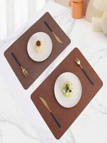 1pc Faux Leather 2-Size Multicolor Waterproof Oil-Proof Placemats For Restaurant Dining Table, Heat Insulation Coasters - Multicolor - View 7