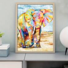 1 件彩色多巴胺大象墙壁艺术海报，多巴胺彩色艺术品海报，装饰性动物帆布画，非常适合家居装饰，适合卧室客厅，送给朋友的礼物，无框 - 彩色 - 查看 6