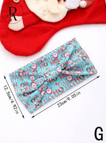 1 Băng đô hình chữ thập in họa tiết Giáng sinh, Băng đô thể thao chạy bộ co giãn dành cho nữ, Băng đô thể thao polyester dễ thương thanh lịch thường ngày dành cho Giáng sinh - Nhiều màu - Xem 25