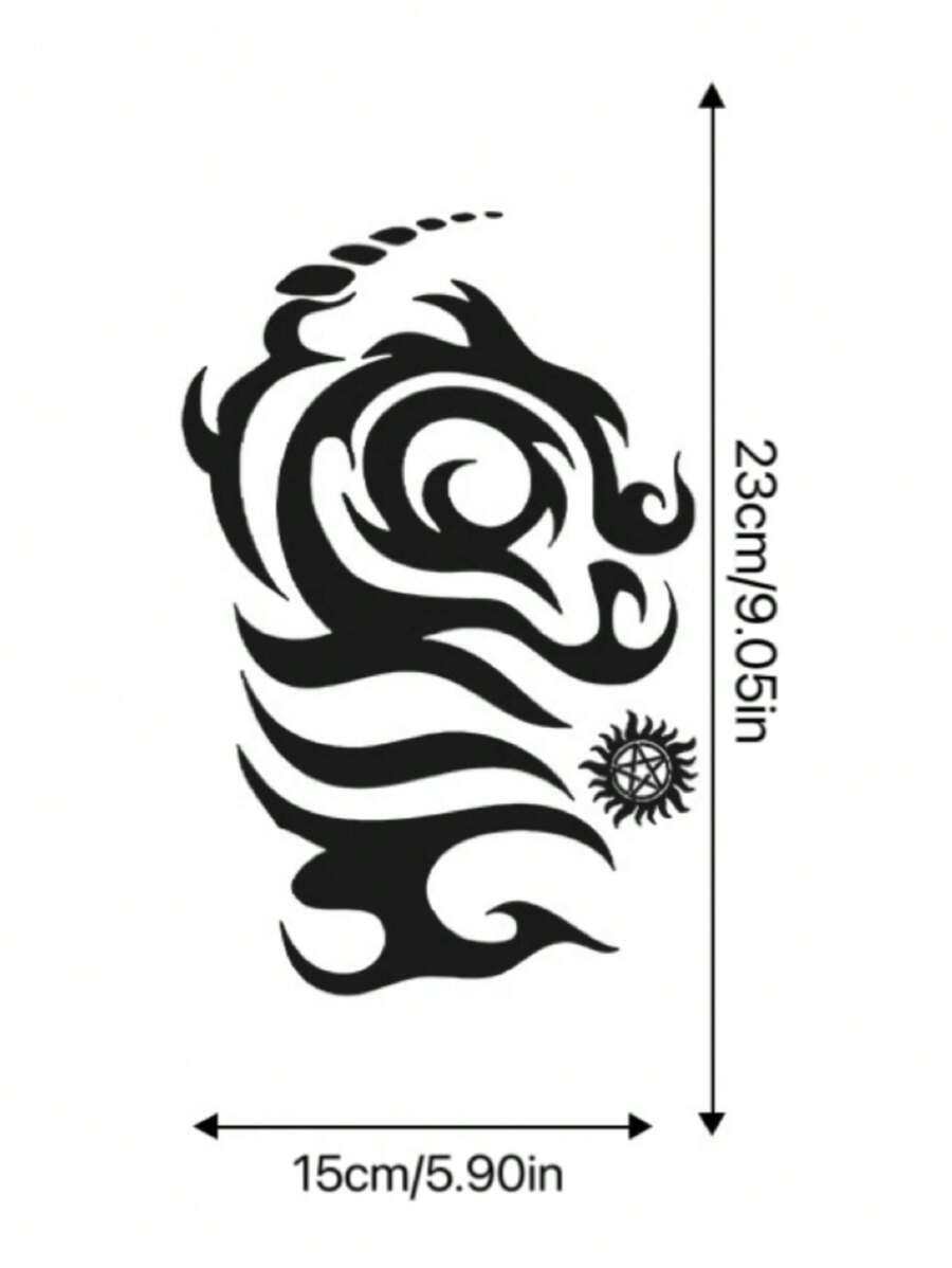 6 Large Sheets Maori Temporary Tattoos For Adults Men Arm Shoulder Semi