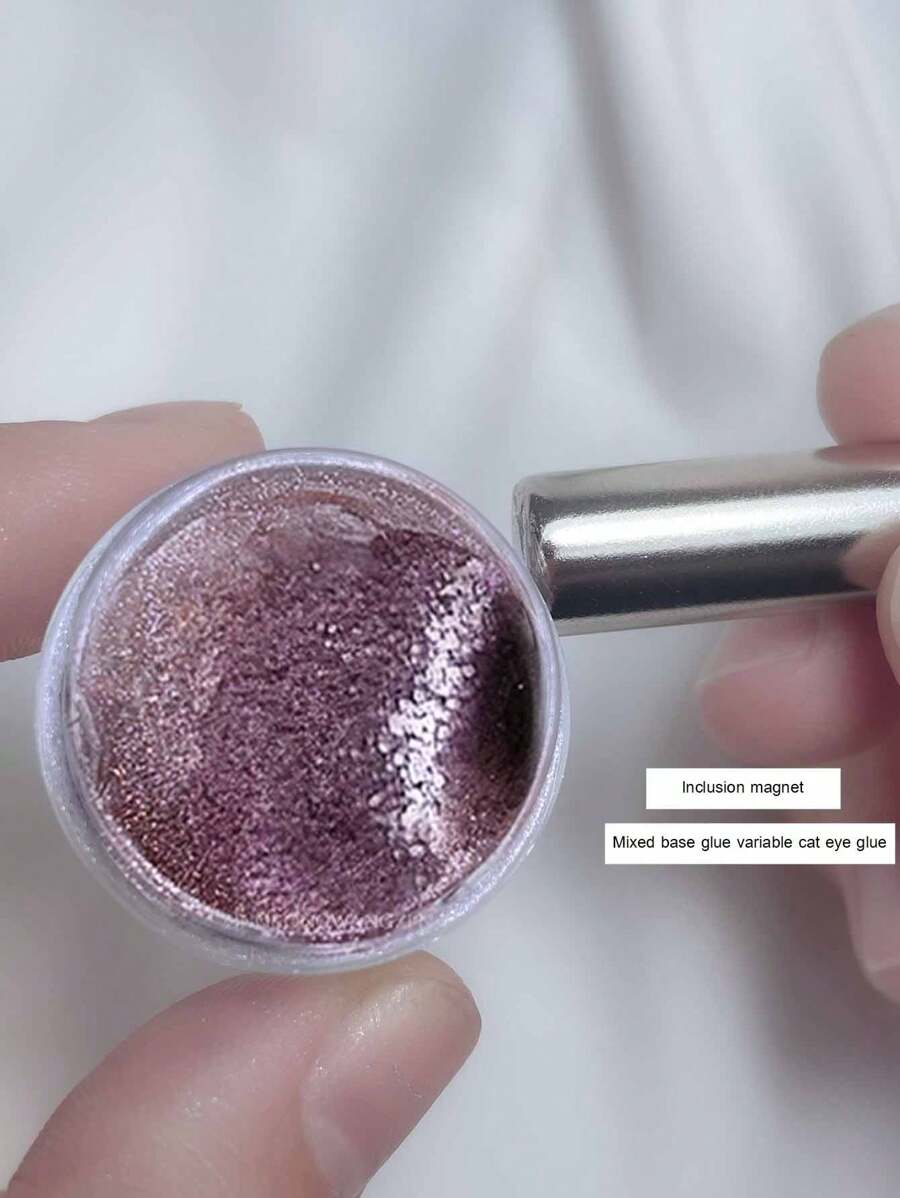 1 Box Purple Silver Moonlight Mirror Cat Eyes Glitter Powder Nail Dust