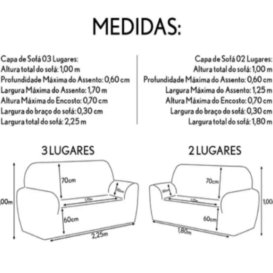 Capa para sofá 3x2 lugares tamanho padrão SHEIN Brasil
