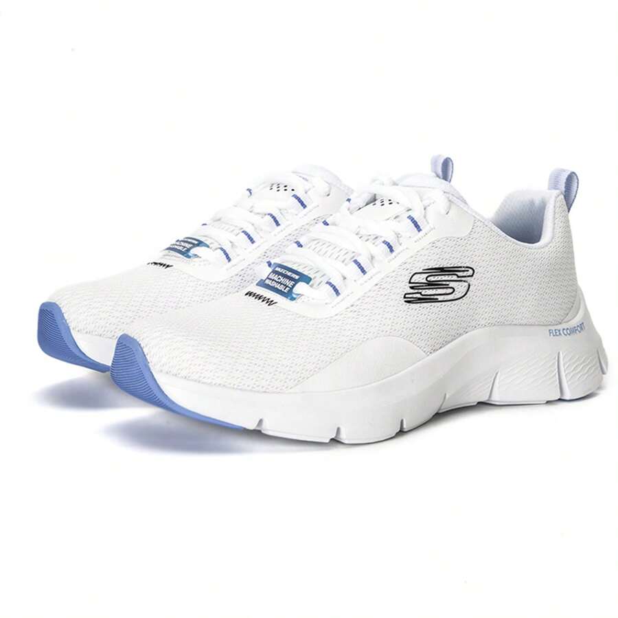 Skechers 女士轻便简约系带运动鞋 149886-WBL - 白色/藍色 - 查看 1