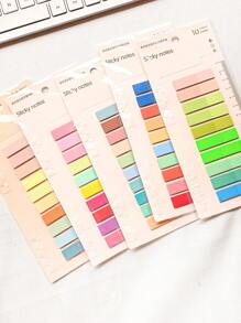 6 Plastic Material Indicator Stickers For Work Marking 200 Sheets 1 Index Sticker Student Textbook Record Label Paper Different Fluorescent Color Styles Colors - Multicolor - View 2