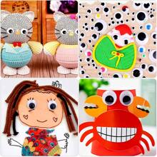 [500/525/1000pcs] Black Wiggle Eyes, Glow-In-The-Dark DIY Eyes, Toy Self-Adhesive Movable Eyes, Handmade DIY Accessories Eyes, Handmade Clay Craft Supplies, Variety Of Sizes: 6mm, 7mm, 8mm, 9mm, 10mm, 12mm, 15mm Mixed Pack