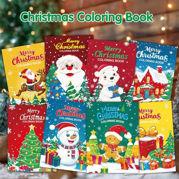 4pcs/Set Christmas Coloring Books, Random Styles, Party Favors, Stocking Stuffers, Bulk Gifts, Mini Coloring Books For Holiday Party, School, Classroom Activities