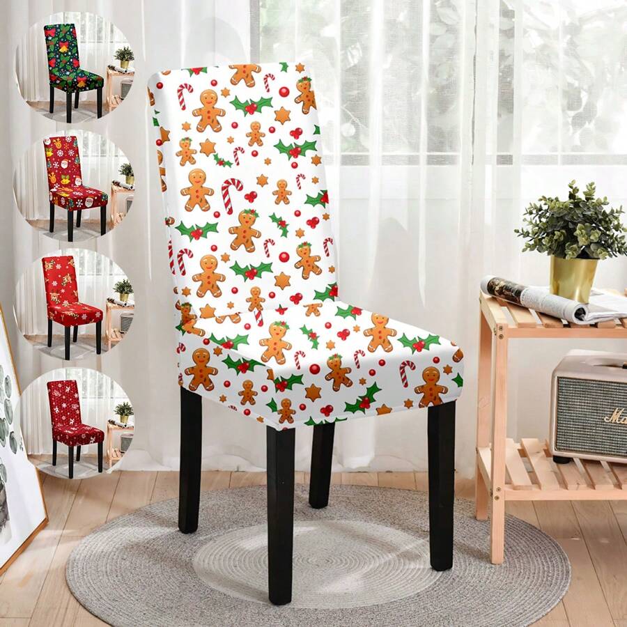 1/2/4/6 Chiếc Bọc Ghế Họa Tiết Halloween, 160gsm Spandex Co Giãn Có Thể Tháo Rời & Có Thể Giặt Được Parson Ghế Bảo Vệ Tấm Che Phủ Cho Nhà Bếp - Nhiều màu - Xem 1