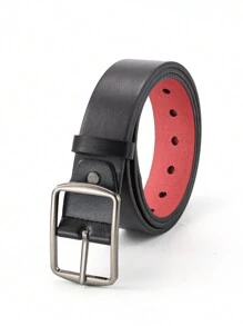 1 条新款男士针扣腰带，PU 皮革商务休闲腰带，年轻男士的时尚推荐配饰，休闲、学生、商务的时尚装饰 - 彩色 - 查看 4