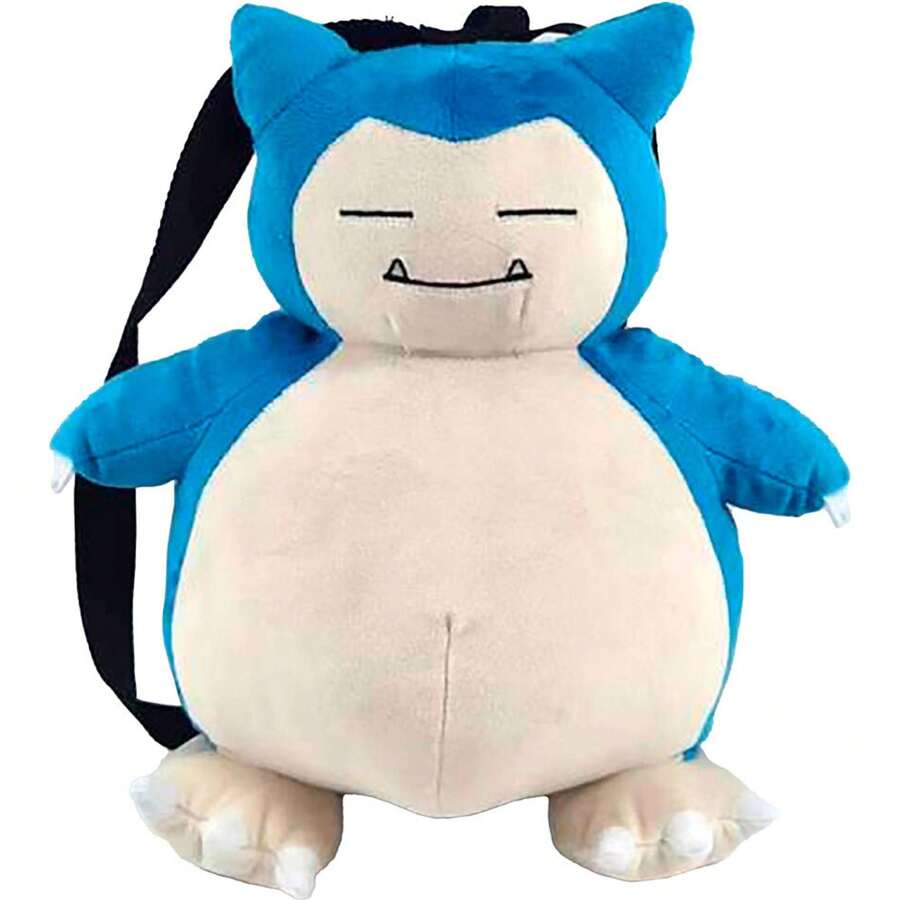 pokemon Zaino di peluche Snorlax, dimensioni compatte e spaziose - Zaino di peluche Pokémon Snorlax con spallacci regolabili e comodi, con licenza ufficiale del divertente personaggio Pokémon