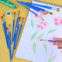 30 件油漆刷套装，15 件平刷 + 15 件衬里刷 - 藍色 - 查看 9