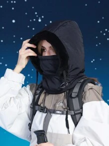 JOYLORD 1 件装女士冬季帽子，带面罩和围巾，保暖内衬，保暖颈部覆盖帽，适合骑自行车、滑雪、耳朵保护 - A - 查看 4