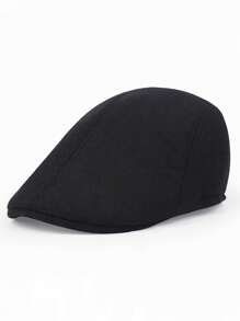 Tweed Hat Solid Color Beret Casual Vintage Forward Cap Sunshade Cap
