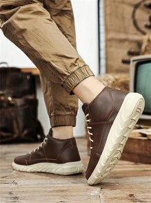 手工制作 Academy Sports 高帮真皮马靴男鞋 - 暗棕 - 查看 9