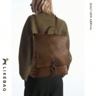 LIKEBAG Fashion Retro Backpack Backpack Casual Long Shoulder Bag Street Outdoor Unisex Bag