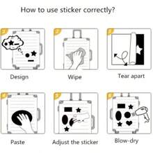50 miếng dán Graffiti thẩm mỹ đen hoạt hình, miếng dán chống thấm nước cho hành lý, máy tính xách tay, đàn ghi ta, đồ trang trí DIY - Xám - Xem 7