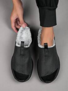 Herren Winter Hausschuhe, thermisch gefüttert, weiche Sohle, rutschfest, Hausschuhe für Innen und Außen - Schwarz - Übersicht 13