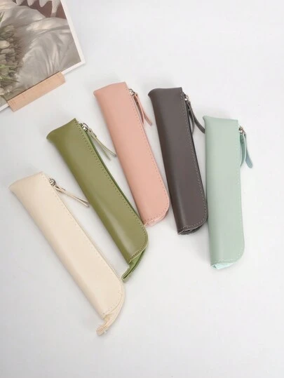 1PC Modern Style PU Printed Pencil Case With Zipper, Suitable For Boys And Girls Back To School,Pencil Pouch,School Bag,Stationery