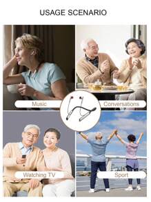 RIKYA Rechargeable Hearing-Aid Amplifier Headphones For Middle-Aged And Elderly People, Hearing-Aid Headphones Worn By Left And Right Ears, Radio, Audio Hearing-Aid Amplifier.