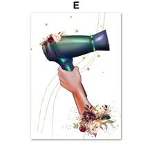 1 pieza Pintura de arte en lienzo para decorar la pared, póster y estampas nórdicas para el salón de belleza, opcional con marco, para peluquería, estilistas y esteticistas