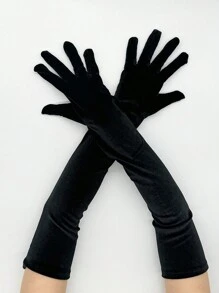 1 Cặp Găng Tay Dài Nhung Dày, Thích Hợp Cho Tiệc/Biểu Diễn Sân Khấu/Tiệc Giáng Sinh, Mùa Đông - Nhiều màu - Xem 4