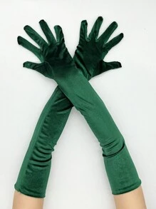 1 Cặp Găng Tay Dài Nhung Dày, Thích Hợp Cho Tiệc/Biểu Diễn Sân Khấu/Tiệc Giáng Sinh, Mùa Đông - Nhiều màu - Xem 1