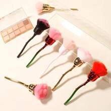1pc Rose Flower Design Makeup Powder Brush, Cosmetic Tool For Blush, Contour,Foundation Brush,Concealer Brush,Blush Brush,Contour Brush,Blush Brush,Bronzer Brush,Powder Brush,Foundation Brush,Blush Brush - Multicolor - View 4