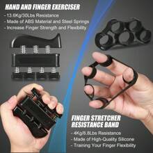 5pcs/Set Grip Strength Trainer Kit With Counter, Adjustable Hand Grip Strengthener, Counting Grip Strength, Finger Trainer, Finger Exerciser, Grip Ring & Stress Relief Grip Ball With Carry Bag, Gym