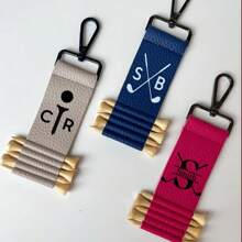 Golftaslabel Gepersonaliseerde golfteehouder Golfcadeau voor mannen Gepersonaliseerd bruidegomcadeau Leren golflabel Aangepast golfaccessoirecadeau voor golfer