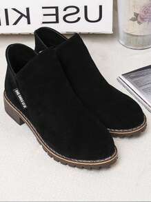 Giày bốt cổ ngắn nữ: Đỏ rượu, Đen, Nâu, Xanh lá cây đậm, Vàng, Bạc, Họa tiết da báo, Vàng, Kiểu Chelsea, Đế bằng, Đế xuồng, Mùa đông, Thu/Đông, Chiến đấu, Phương Tây, Gót dày, Giày cao gót, Màu be, Trắng, Thanh lịch, Ngắn, Thoáng khí, Chống trượt - màu đen - Xem 5