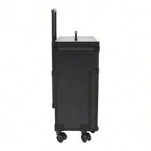 Rainaut Maleta De Maquillaje Profesional, Rolling Makeup Case, Salon Trolley Cart Beauty Facial Storage Travel Box +4keys, 6 Universal Wheels, Clear Storage Bag, Wide Opening, For Make-Up Artists - Black - View 5