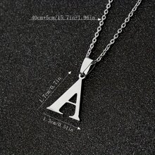 1 件简约时尚项链，配有 26 个不褪色字母吊坠，适合男士的生日和节日礼物 - 彩色 - 查看 11