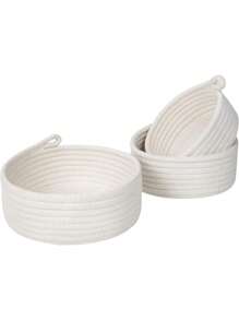 Rope Woven Storage Basket With Handle, Desktop Organizer Basket For Toys, Stationery, Cosmetics, Home Use