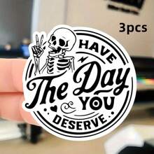 Aronclub 1/3 件 Karma 乙烯基防水贴纸，拥有您应得的一天，骨架，贴纸，水瓶贴纸，手机壳贴纸 - Have The Day You Deserve - 查看 11