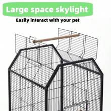 Grande cage à oiseaux, cage en métal plus épaisse, motif tigre, pour perroquets de taille moyenne et petite, avec perchoir, bols pour la nourriture et l'eau, cage d'intérieur
