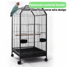 Grande cage à oiseaux, cage en métal plus épaisse, motif tigre, pour perroquets de taille moyenne et petite, avec perchoir, bols pour la nourriture et l'eau, cage d'intérieur