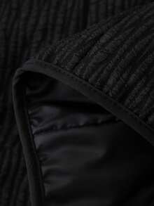 1 件女式休闲系带前毛绒袖口拼接夹克，秋季