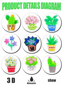 10 PCS Leaf Succulent Series, Potted Plant, Cactus, Flower, Succulent DIY Shoe Decoration Charms For Clogs Bubble Slides Sandals, PVC Shoe Decorations, Beach Bag Accessories, Gift Idea For Birthday Christmas Valentine's Day Halloween, Party Favors
