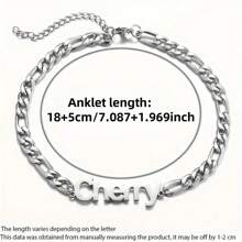 1 chiếc lắc chân bằng bạc vàng hồng nhiều kiểu phông chữ tùy chọn thiết kế cá nhân hóa trang sức bãi biển bohemian bằng thép không gỉ xích Cuba lắc chân cho nữ lễ tạ ơn giáng sinh - Nhiều màu - Xem 5