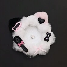Portabadge decorativo super carino a forma di orecchie di gatto - adatto per badge da 58-70mm