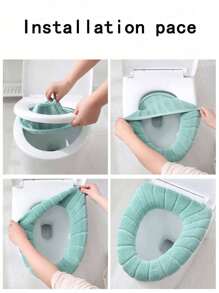 1pc Creative Pumpkin Pattern Universal Toilet Seat Cover With Handle, Removable & Washable Bathroom Decor Fall Decor