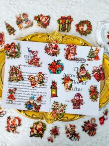 50 miếng dán cốc Giáng sinh sáng tạo, miếng dán trong suốt có các thành phần theo chủ đề Giáng sinh như Ông già Noel, Người tuyết, Người lùn, Thích hợp để trang trí tiệc ngày lễ, Trang trí cửa sổ, cửa tủ lạnh, Làm sổ lưu niệm tự làm - nhiều màu - Xem 7