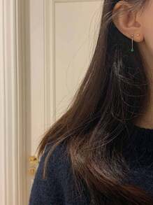 1 对简约 S925 纯银镂空方晶锆石花朵耳钉，适合学生、日常工作、朋友生日聚会的珠宝礼物 - 鏤空花朵 - 查看 5