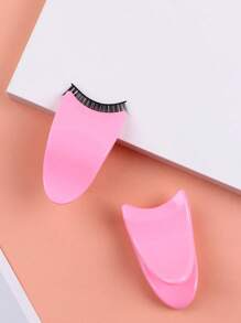 1pc Pink Plastic False Eyelash Applicator Tool, Eyelash Tweezers And Glue Brush - Multicolor - View 4