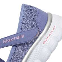 Skechers Giày thể thao trẻ em gái Panda Hook and Loop Strap - hoa oải hương/hồng - Xem 4