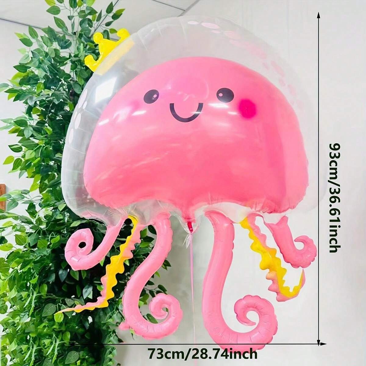 1pc Jellyfish Aluminum Foil Balloon, Inflatable Jellyfish/Octopus Ocean